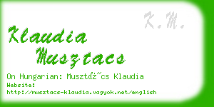 klaudia musztacs business card